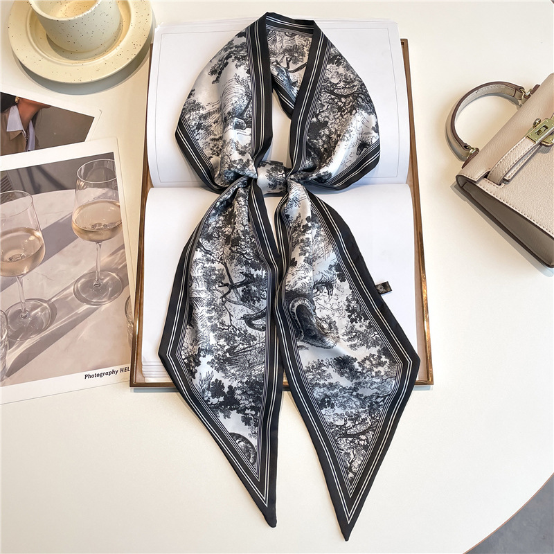 Silk Neck Scarf - Lenços de pescoço longos de luxo,
