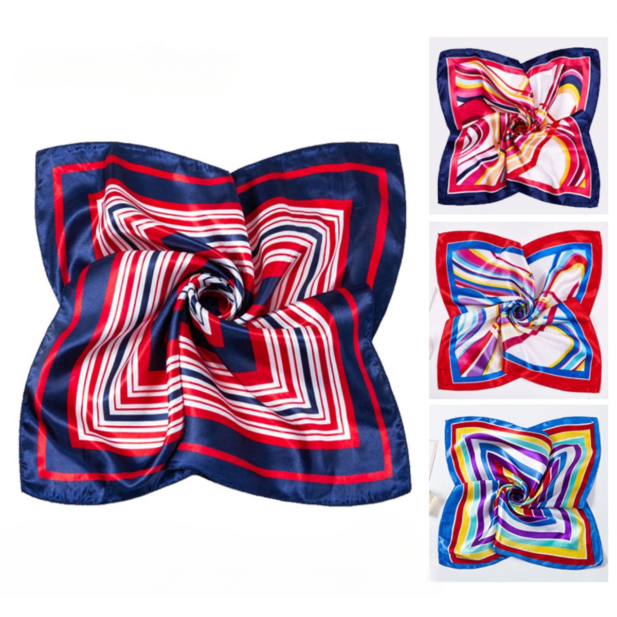 Silk Neck Scarf - 50*50cm lenços de seda quadrados cachecol