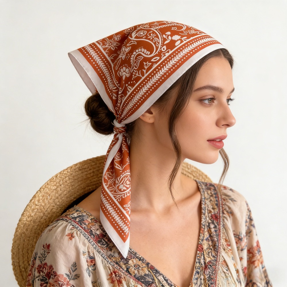 Silk Neck Scarf - Lenço de seda com estampa de