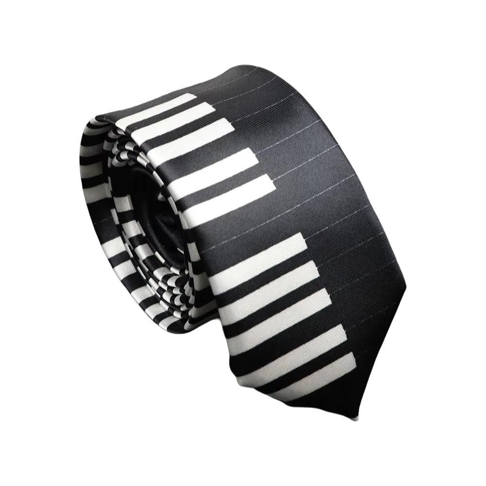 Skinny Tie Men - Gravata Fina Simples Estilo Piano, Gravata