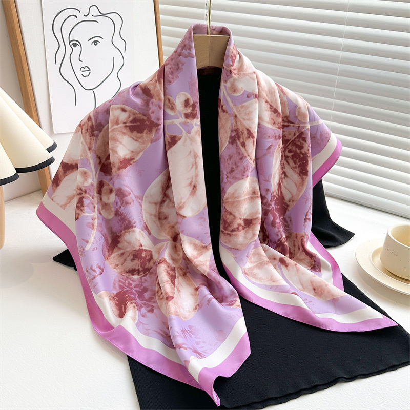 Scarf Silk Square - Lenço grande quadrado estampado para mulher,