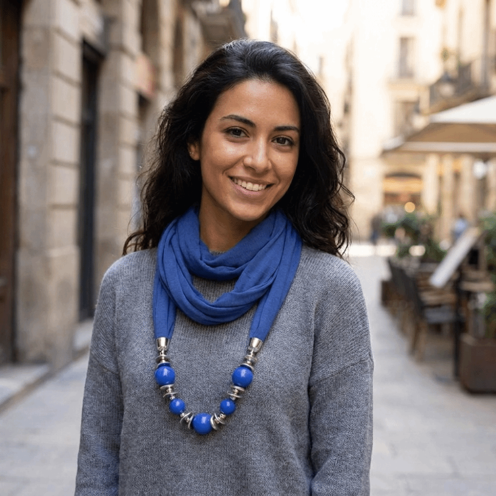 Infinity Scarf Knit - Novo Lenço de Chiffon com Contas,