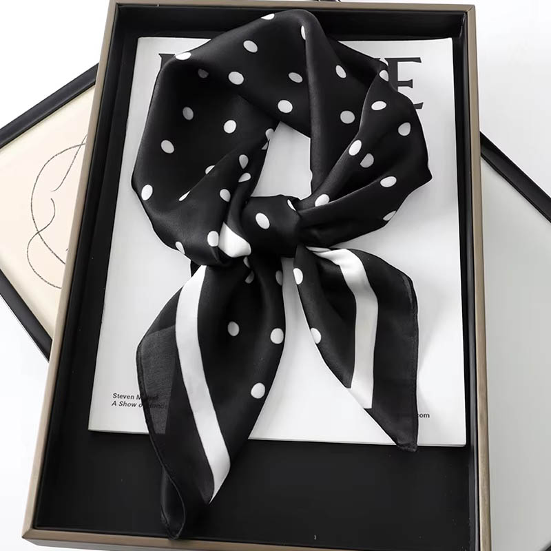 Silk Neck Scarf - Senhora de luxo cabelo dot cachecol