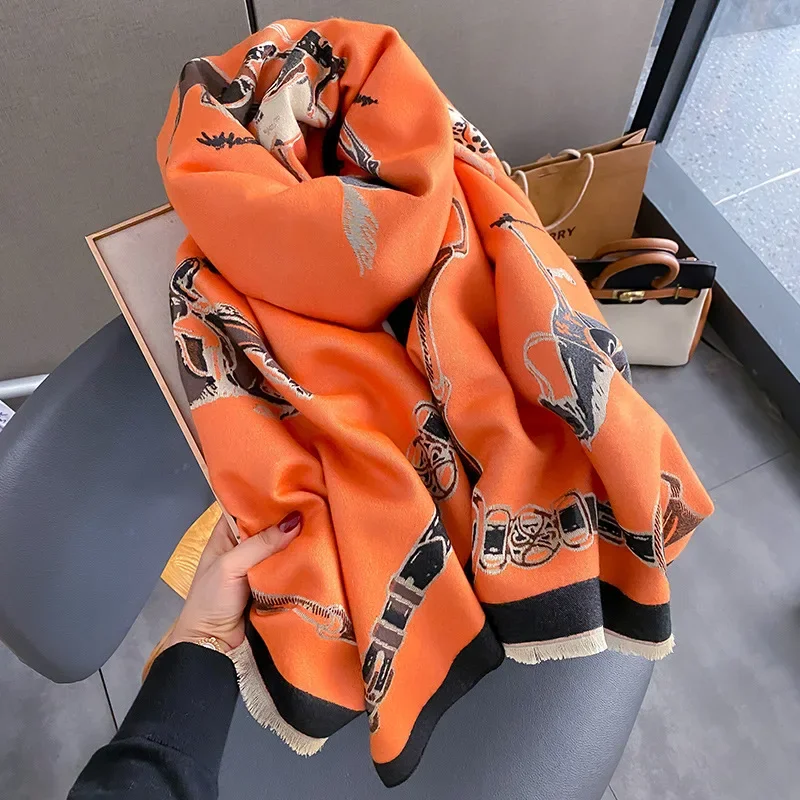 Woven Scarf Blanket - 2024 luxo quente pashmina xale feminino