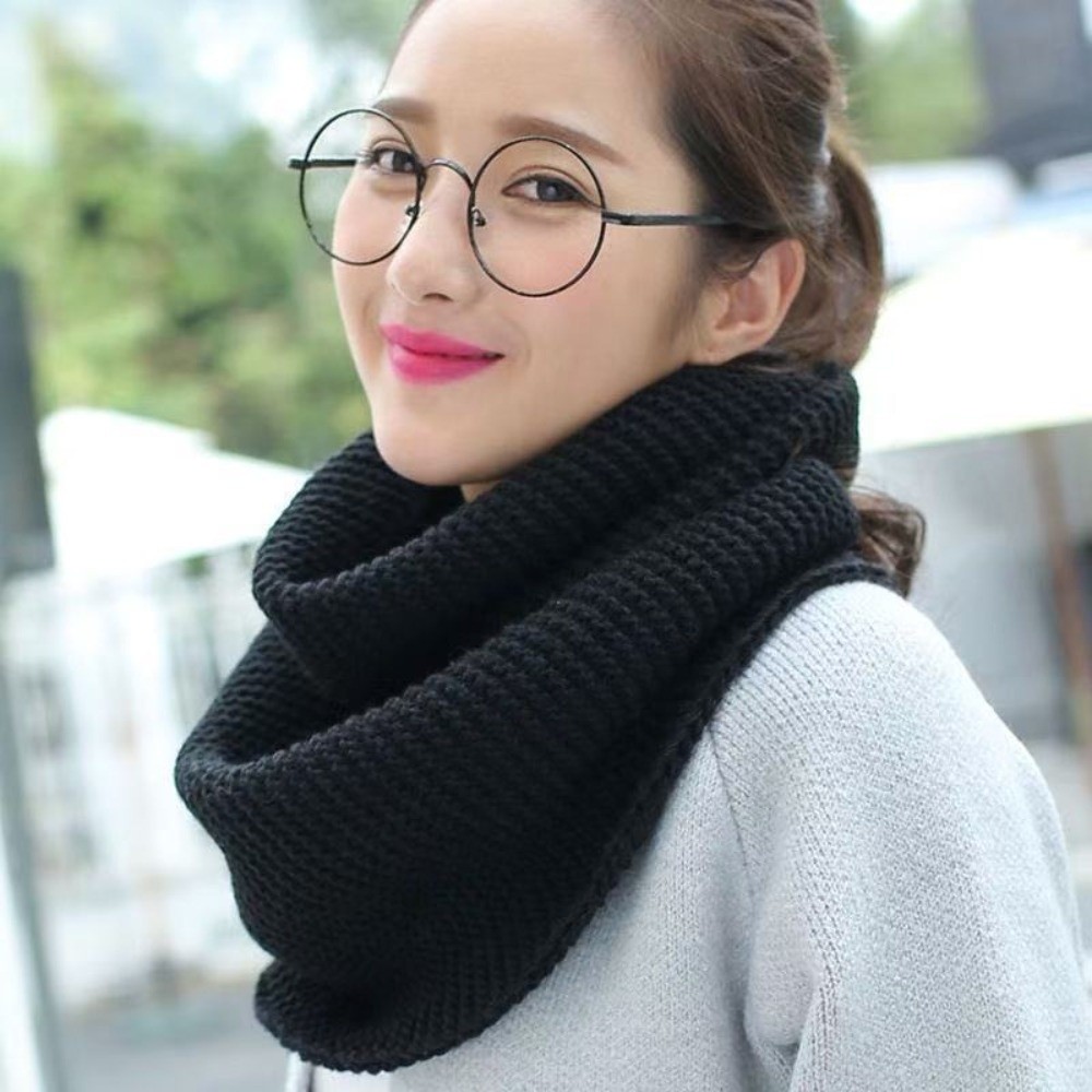 Cachecol de cor sólida e quent - Infinity Scarf Knit avaliação e preço