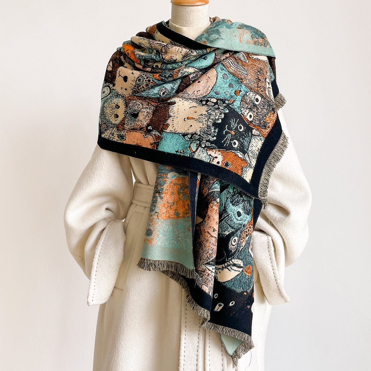 Cachecol Feminino de Imitação  - Woven Scarf Blanket avaliação e preço