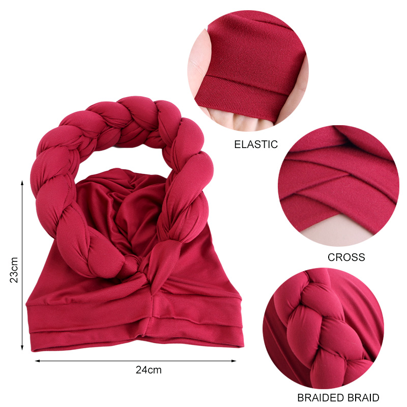 Novo liso artesanal trança tur - Head Wrap Turban avaliação e preço