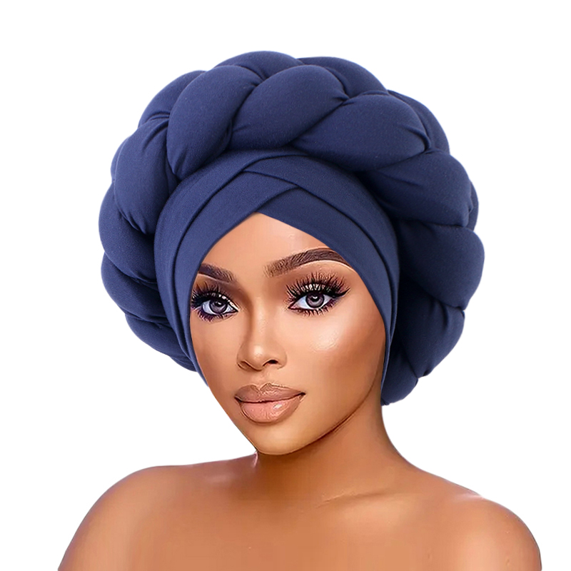 Novo liso artesanal trança tur - Head Wrap Turban avaliação e preço