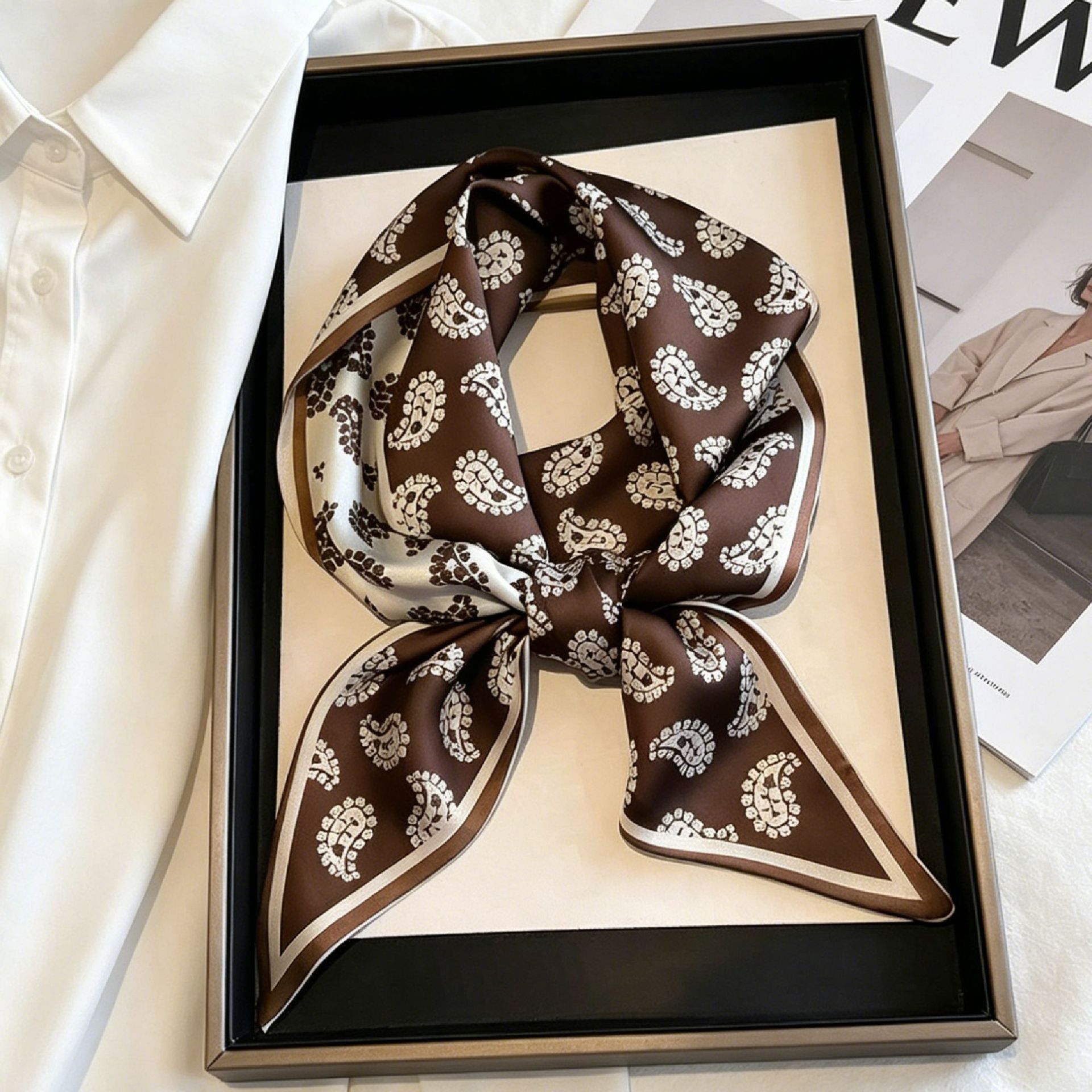 Lenços de pescoço longos de lu - Silk Neck Scarf avaliação e preço