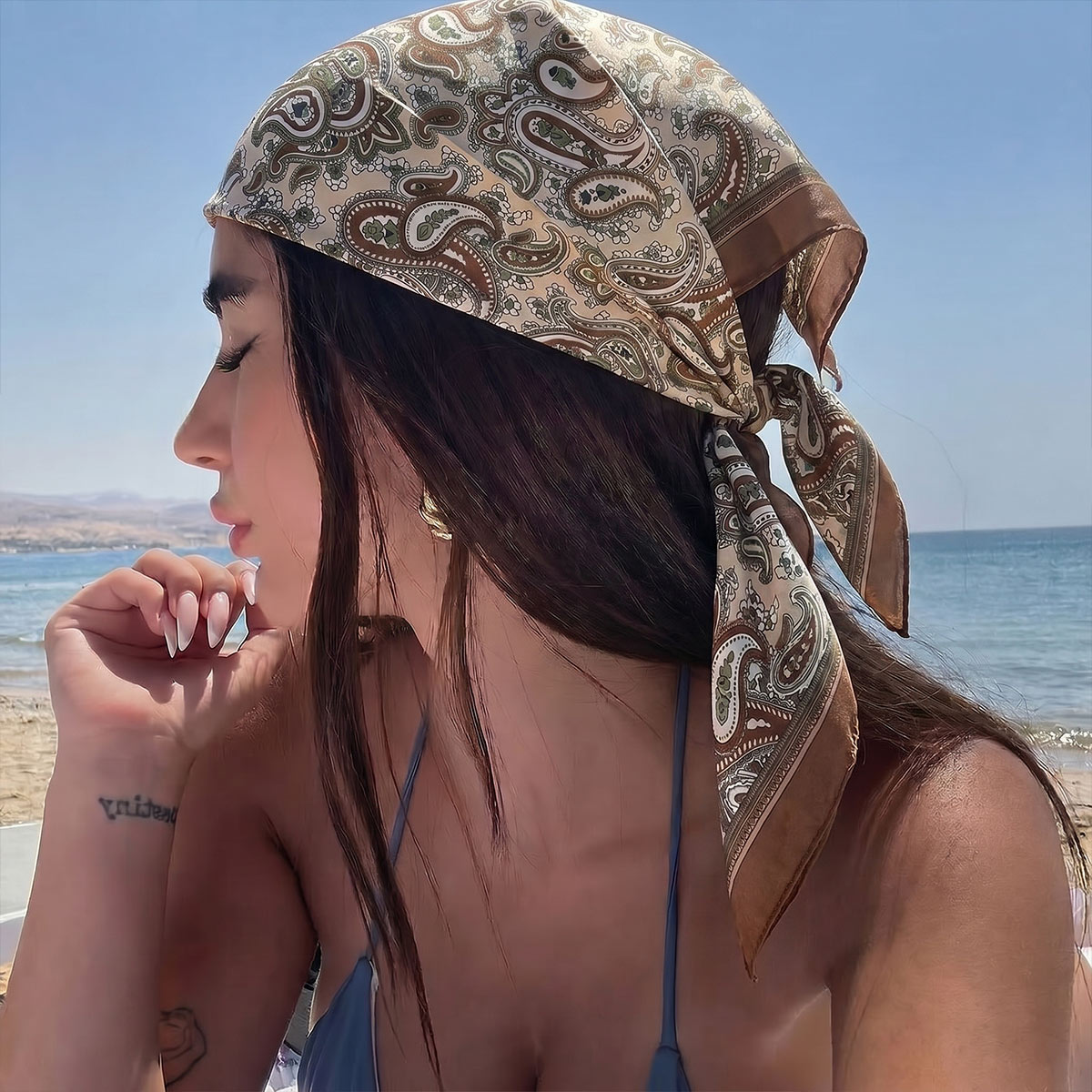 Novo Design de Lenço de Seda Q - Scarf Silk Square avaliação e preço